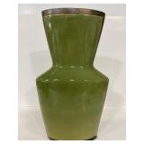 Pier 1 huge green & bronze glazed ceramic vase