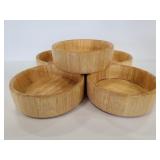 Five Winsome wood salad bowls