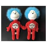 Two Dr. Seuss plush dolls - Thing 1 & Thing 2