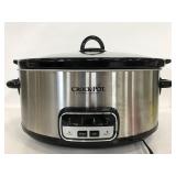 Silver and black Crockpot-the original slow cooker