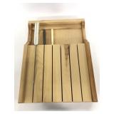 Homemade wooden knife block with 3 knives