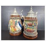 Two Handarbeit German steins