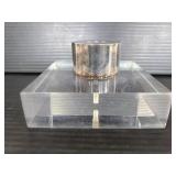 Acrylic block with silverplate top