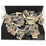 Three strips of patriotic lights