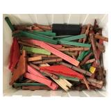 Box of assorted Lincoln logs