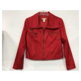 Patrick Christopher red jacket with shoulder pads