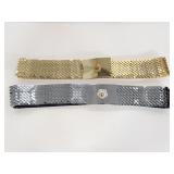 Metal scale stretch waist belts