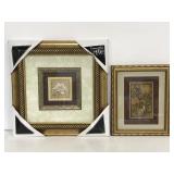 Two framed floral wall art pictures
