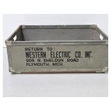 Vintage Western Electric steel frame crate