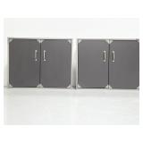 Two mountable garage storage cabinets