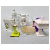Assorted glass and porcelain items