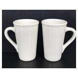 Pair of 2 tall white ceramic Copco mugs