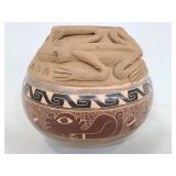 Vintage clay pottery lizard planter