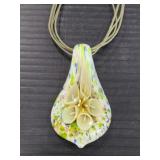 Art glass pendant necklace