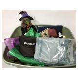 Tote of assorted household items- no lid