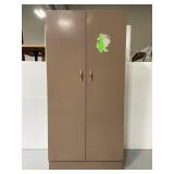 Tall metal double door storage cabinet