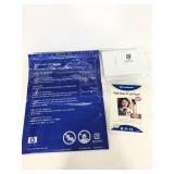 HP photo paper storage bag with blank pictures