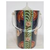 Vintage ice bucket & lid w/ acrylic handle