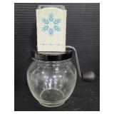 Vintage glass & metal spice grinder