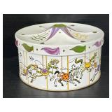 Vintage Guildcraft round carousel tin
