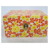 Vintage flower power vinyl covered jewelry box