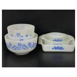 Vintage Fire King & Federal blue cornflower lot