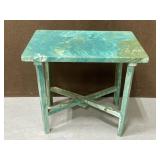 Handpainted faux marble wood size table