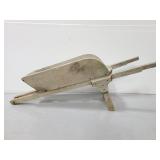 Vintage wood wheelbarrow yard art planter