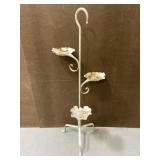 Vintage painted metal 3-tier lilypad plant stand