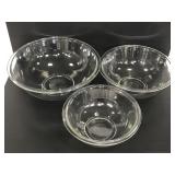 Pyrex nesting clear glass mixing bowls