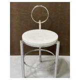 Modern chrome metal vanity stool