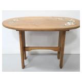 Handcrafted & painted farm style wood side table