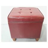 Vinyl storage ottoman