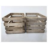 Two vintage wood slat crates
