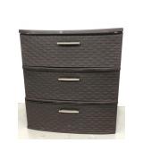 Sterilite brown weave 3drawer storage container
