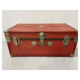 Vintage red footlocker trunk