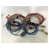 6 assorted rubber coated wire rope w/ clips
