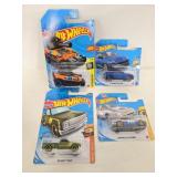 Four assorted HotWheels cars