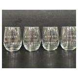 Set of 4 delta stemless wine glasses