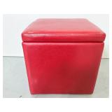 Storage ottoman footstool red with tag