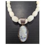 White Howlite graduated beads & pendant