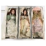 Three Duck House Heirloom porcelain dolls in box