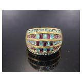 Multi crystal dome ring