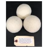 Three eco friendly premium wool dryer balls