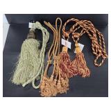 Rope curtain tie backs with tassels