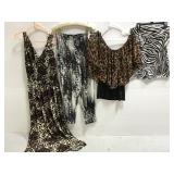 Four pieces of ladies dressy animal print clothes