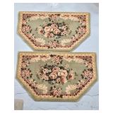Two ornate floral small rugs