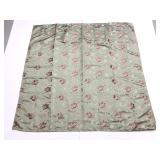 Springmaid green and floral cloth shower curtain