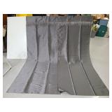 Two gray feather accent curtain panels