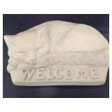 1994 cat sleeping Welcome sign